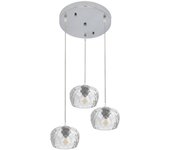 Fabrilamp - Plafon Estela 3xe27 Cromo Regx36x36 Cm C/tulipas Cristal Tallado Transparente