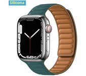 Leather Link for Apple Watch Band 45mm 41mm 40mm 44mm 49mm Original Magnetic Loop Bracelet IWatch Series 8 Ultra 3 SE 6 7 Strap