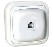 Electro Dh Base Telefónica de Superficie RJ11 6p/4c 36.480/RJ11 Blanco - Fácil Instalación