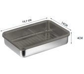 304 Stainless Steel Food Storage Tray Fresh-keeping Box with Sealed Lid Sausage Fruit Dish Frozen food Organizers Food Container