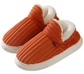Nuevo estilo, zapatos de algodón con tacón de bolsa para mujer, zapatos de algodón de comercio exterior cálidos de suela gruesa de terciopelo de invierno para interiores para el hogar de los hombres Tacón de bolsa para zapatos, una talla más pequeña