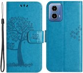 Para Motorola Moto G24 Poder Impresionó La Caja Del Teléfono De La Cartera Del Patrón