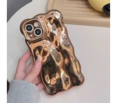 Luxury Wrinkle Meteorite Texture Case for iPhone 15 14 13 12 Pro Max 11 X Xr Xs 7 8 Plus SE Plating Glossy Wave Pure Color Cover