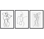 Set de 3 cuadros calidad premium con marco de madera - 30x40 cm o 50x70 cm - POSTER LAB