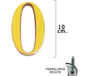 Numero latón 0 10 cm. con tornilleria oculta (blister 1 pieza)