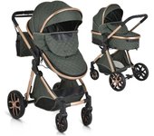 MONI Carrito de bebé dúo convertible con detalles en polipiel ALMA