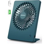 Ventilador de escretorio USB, mini ventilador recargable de 3 velocidades, con cateria de 4 a 16 horas de duración, 180 ° ajustable, de 30 dB Silencioso (verde)