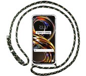 Funda Colgante Transparente para Realme 8i con Cordon Verde / Dorado