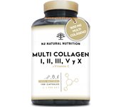 Multi Colágeno Hidrolizado Puro 1650mg + Vitamina C 53mg - Colágeno Tipo I, II, III, V y X - Favorece la Salud de Piel, Cabello, Huesos y Articulaciones - 180 Cápsulas - N2 Natural Nutrition