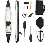 vidaXL Kayak inflable poliéster 375x72x31 cm Color Azul,  Negro,  Rojo y mas