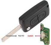 jingyuqin 434Mhz ASK FSK 2 Button Remote Flip Key Fob For Citroen C2 C3 C4 C5 C6 C8 Xsara Picasso CE0523 Ce0536 VA2/HCA Blade