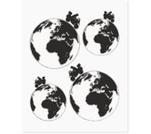 Kit Aventura Pegatinas para Moto Bauletti, Mundo, 20x24 cm