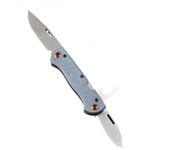 BM 371 Double Blade Folding Knife Multi-functional S30V Blade Blue G10/Green Flax Handle Opener Outdoor EDC Camping Hiking Tools