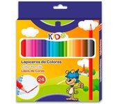Tradineur - Caja de lápices de colores - 24 Colores llamativos - Fabricación en madera - Forma hexagonal - Ideal para los niños.