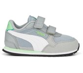 Zapatillas Puma ST Runner V3 Mesh gris claro blanco y verde sneaker Puma con velcro