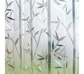Window Privacy Film Bamboo Frosted Window Decal Static Cling Window Film for Kitchen, Office, Living Room