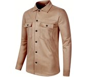 1Pc 2024 Spring and Autumn Casual Sports Men's Clothing Fleece Lapel Top Single-breasted Solid Color Slim-fit Jacket Jacket
