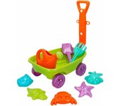 SET DE PLAYA VAGONETA CON PALAS Y ACCESORIOS DE COLOR BABY