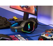 KROM Hot Wheels KANYON - Auriculares con micrófono, Sonido 7.1, LED RGB efecto flow, Controlador volumen, USB, PC, PS4, PS5, Negro