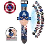 Disney Spiderman 24 Projection Watch Captain America Iron Man Toy Anime Hulk Digital Clock Student Wristwatches Children's Gifts