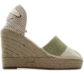 MACARENA ALBA 53 Sandalia con cuña de esparto,espadril,yute,suela de goma,tela,plataforma,de pala,cordones al tobillo para señora