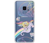 Funda original compatible con Samsung Galaxy S9 - Bob Esponja Caballito Arcoiris