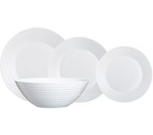 Vajilla Harena de Luminarc – Vidrio Opal Blanco y Negro – Completa tu Mesa con Elegancia Moderna