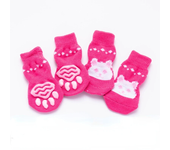 Dog Socks 4 Pack Cartoon Non-Slip Cat Puppy Shoes Print Foot Cover Pet Paw Protection for Small Dog Chihuahua Spitz Yorkie