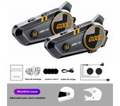 Bluetooth 5.3 Helmet Intercom Headset 300M Wireless Motorcycle Headphone intercomunicador IPX67 Waterproof 1100mA Earphone