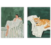 Set de 2 cuadros calidad premium con marco de madera - 30x40 cm o 50x70 cm - POSTER LAB