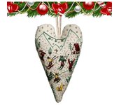 Kit de bordado de adornos navideños con forma de corazón para bordar a mano, adorno colgante para árbol de Navidad con bordado a mano, kits de punto de cruz con forma de corazón con agujas e hilo