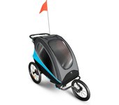 Kinderkraft NAVA Carrito Multifuncional 3 en 1: Remolque de Bicicleta, Cochecito para Dos niños