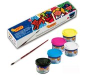 JOVI Témperas Escolares 505 Bote 35 ml con Pincel Estuche 5 Colores