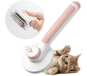Cepillos para perros y gatos, cepillos autolimpiantes largos y cortos, eliminan eficazmente las pelusas enredadas