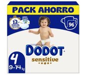 Dodot Sensitive Pañales Talla 4 (9-14kg) - Pack AHORRO de 96 Pañales
