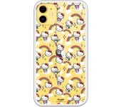 Funda original compatible con iPhone 11 con un diseño de Hello Kitty Arcoiris y Poses