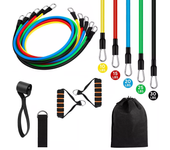 Bandas de Resistencia Gomas Elásticas para Fitness Deporte Gimnasio Kit de 5 Bandas de Musculación con Soporte para Puertas y Bolsa de Transporte