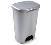 CABLEPELADO -Cubo de Basura con Apertura de Pedal 50 litros, para vivienda - Cubo Ligero y Resistente, Apto para reciclaje y almacenaje - PP - plástico, color gris