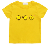 Cute Kiiroitori Yellow Chick Printing T-shirt 100% Cotton Summer Casual Tee-shirt for Boys/Girls Children Comfortable Tshirts
