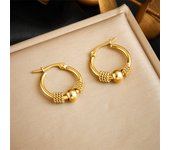 DIEYURO 316L Stainless Steel Golden Hollow Woven Circular Shape Earrings For Womens Fashion 2024 New Ear Jewelry Lady Gift Party
