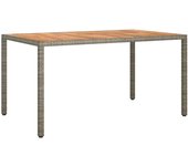 Mesa de Jardín sintético madera Acacia gris 150x90x75 cm