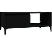 vidaXL Mesa de centro madera contrachapada 90x50x36,5 cm Blanco, Negro, Blanco brillante Mesita de Salón o Comedor o Auxiliar Mesa de Café Meuble Salón