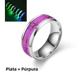 Glow In Dark Ring Luminous Fluorescent Stainless Steel Blue Yellow Light Love Heart Couples Finger Rings Jewelry Gift Anillo