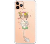 Funda compatible con iPhone 11 Pro Max - Nina fondo corazones