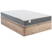 Vente-unique - Conjunto de canapé abatible de 140 x 200 cm natural claro + colchón de espuma de alta densidad con memoria viscoelástica y tela transpirable 3D de 18 cm de grosor - HEAVEN de YSMÉE