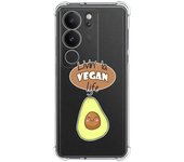 Funda Silicona Antigolpes para Vivo V29 5G diseño Vegan Life Dibujos