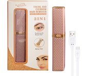 2 in 1 Women's Electric Epilator USB Charging Portable Hair Remover Bikini Painless Shaver for Women Body Facial Eyebrow Trimmer