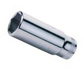 Llave vaso cuadradillo 3/8 boca hexagonal serie larga metrica m-11