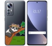 Funda Silicona Transparente para Xiaomi 12 / 12X 5G diseño Panda Dibujos