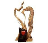 Love Eternal Eternal Love Couple Wooden Statue Ornament Wooden Lover Kissing Craft